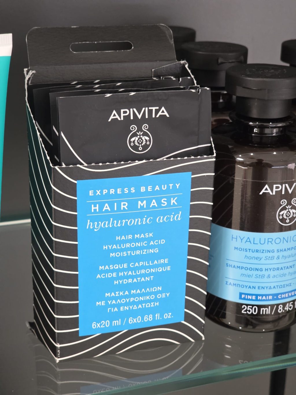 APIVITA Express Beauty Máscara Capilar Hidratante com Ácido Hialurónico – 6x20ml